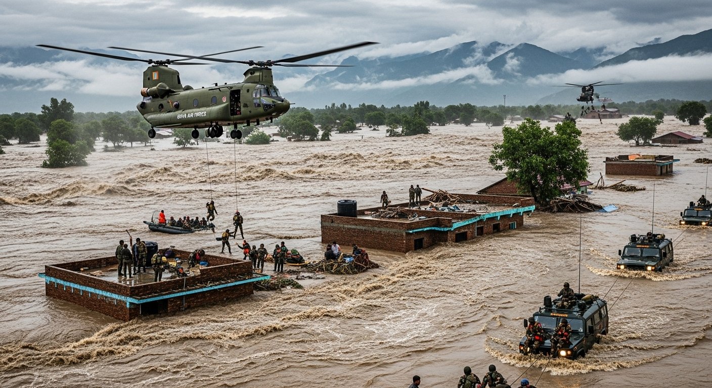 3 Dead, 4 Missing in Floods: Pong Dam Floodgates Opened, Chinook Helicopters And Army Special Vehicles Deployed For Rescue