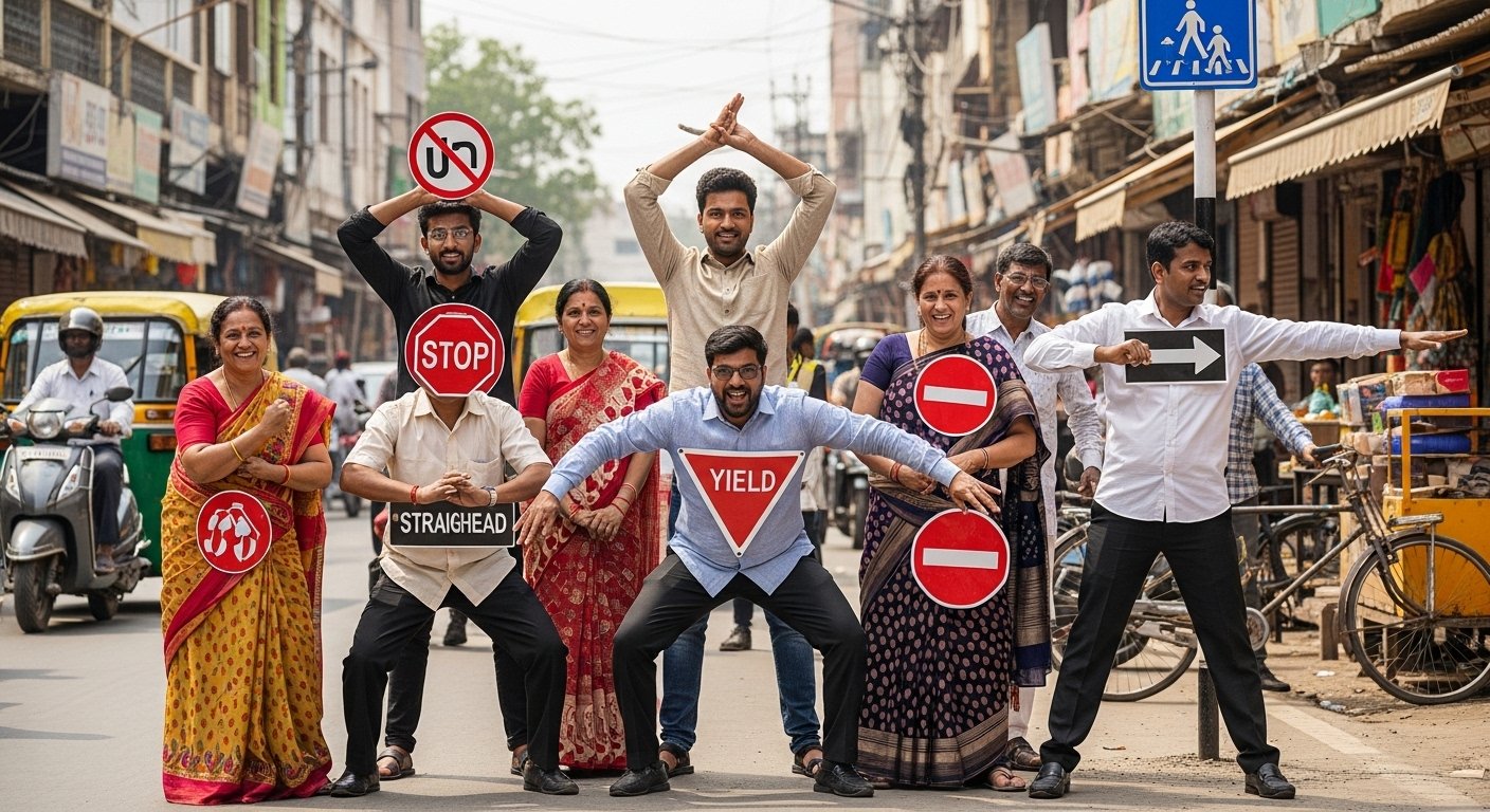 People Create Humorous Scene by Exactly Replicating Traffic Board: Videos and Photos Go Viral!