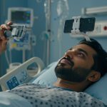 A man bored in the hospital found such a hack to watch his mobile; you'll say 'wow' after seeing the video!