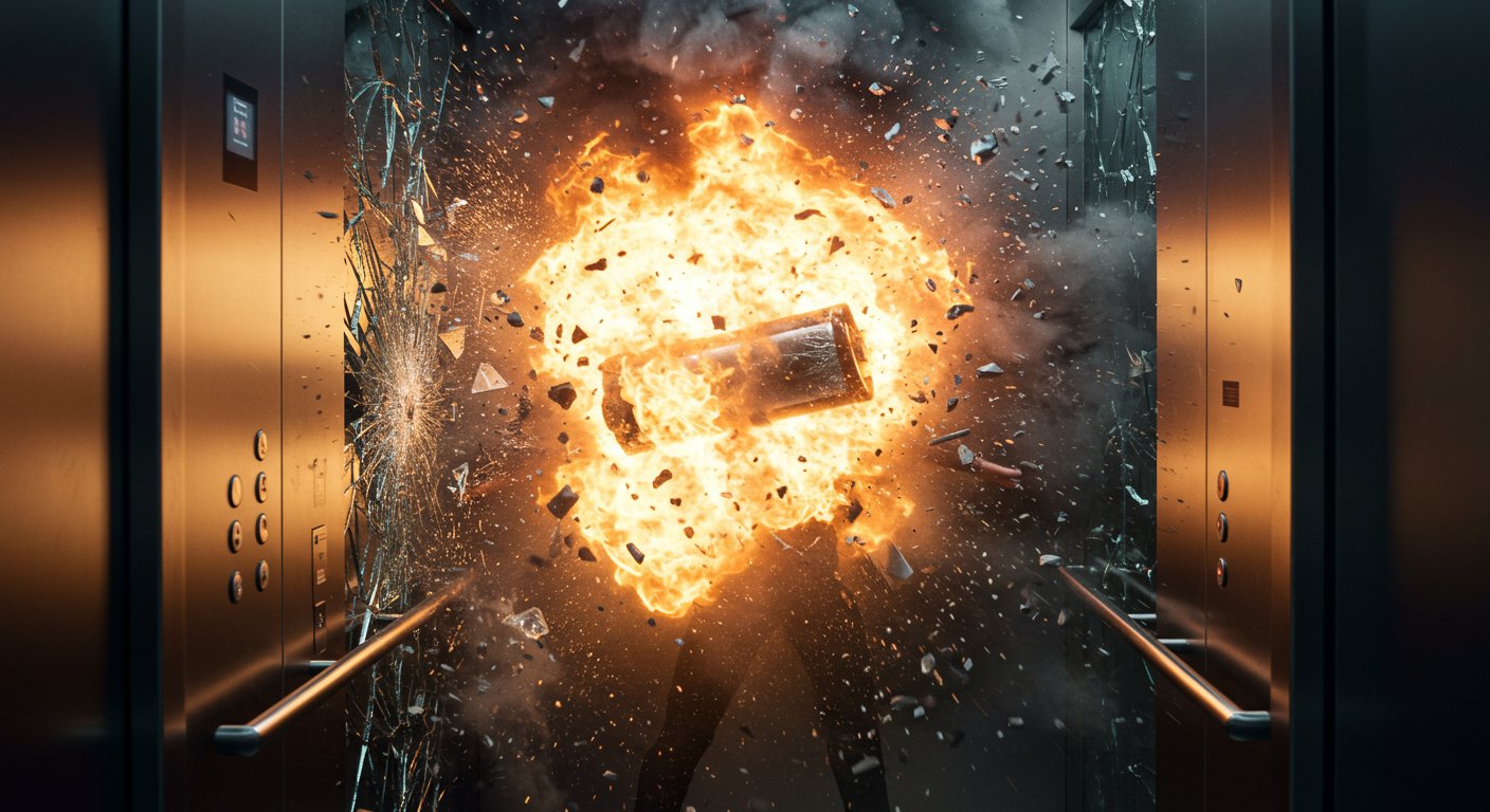 Man Enters Lift With Battery, Massive Explosion Follows: Body Blown To Pieces!