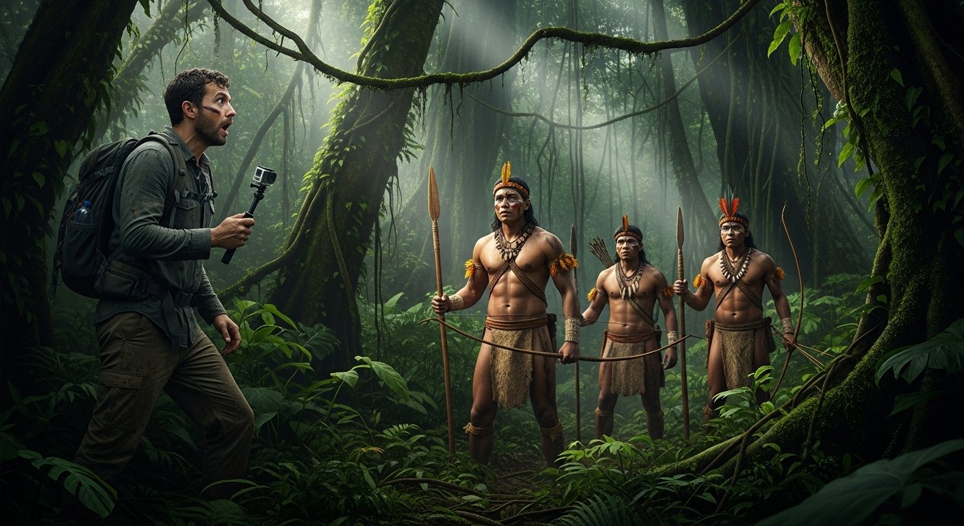 Man shooting video in forest, 'man-eating' tribals appeared!