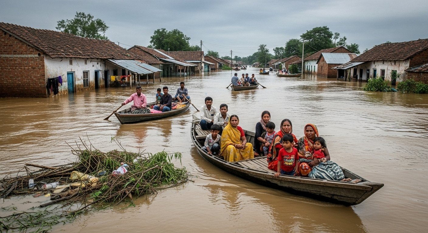 Ramganga's Devastating Form: People Displaced from Homes in Moradabad; Boats Ply in Villages