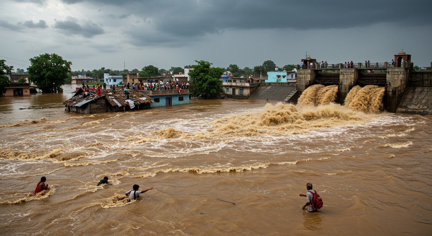 Ramganga's Fury in Moradabad: Crosses Danger Mark, Farmer Drowns, Student Swept Away, Dam Breaks, 30 Families Trapped!