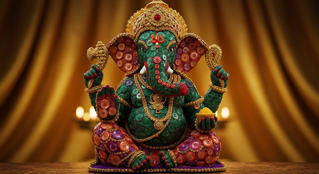 Ganpati Made from Thread and Buttons Goes Viral in Raipur: Unique Artwork Captivates All Hearts