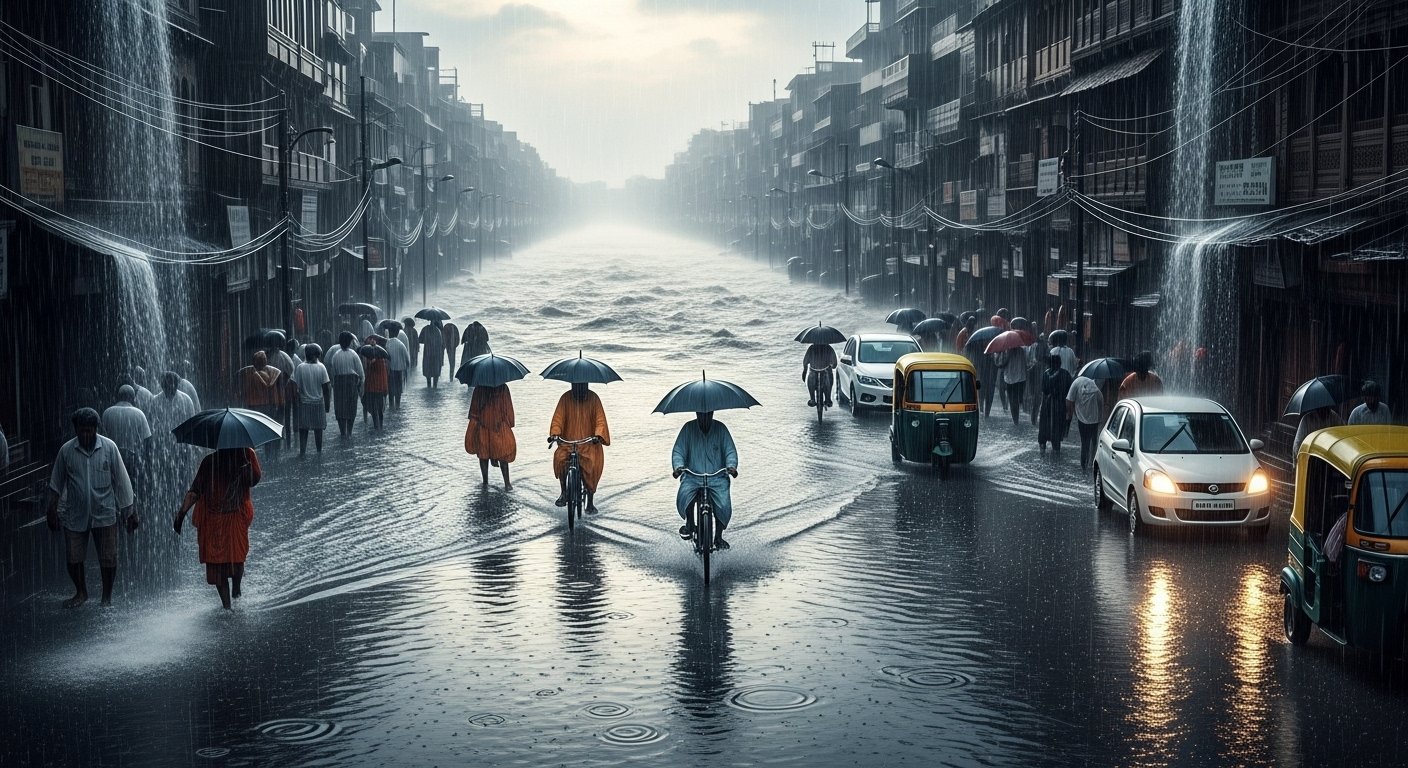 Torrential Rain Wreaks Havoc in Moradabad: 93.4 mm Pours in 15 Hours, Ramganga-Gagan Rivers in Spate, Pictures Go Viral!