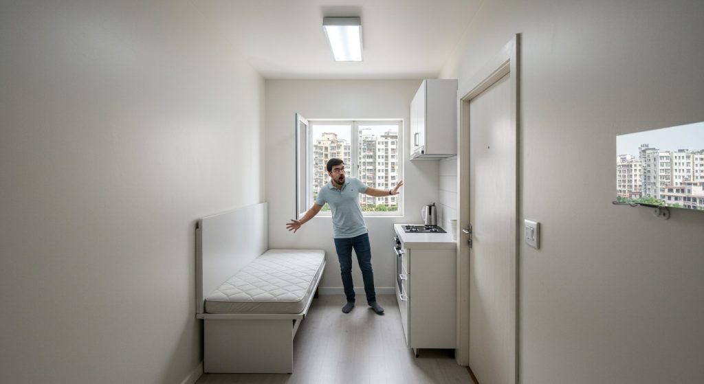 This flat is only two steps long, yet its price will blow your mind!