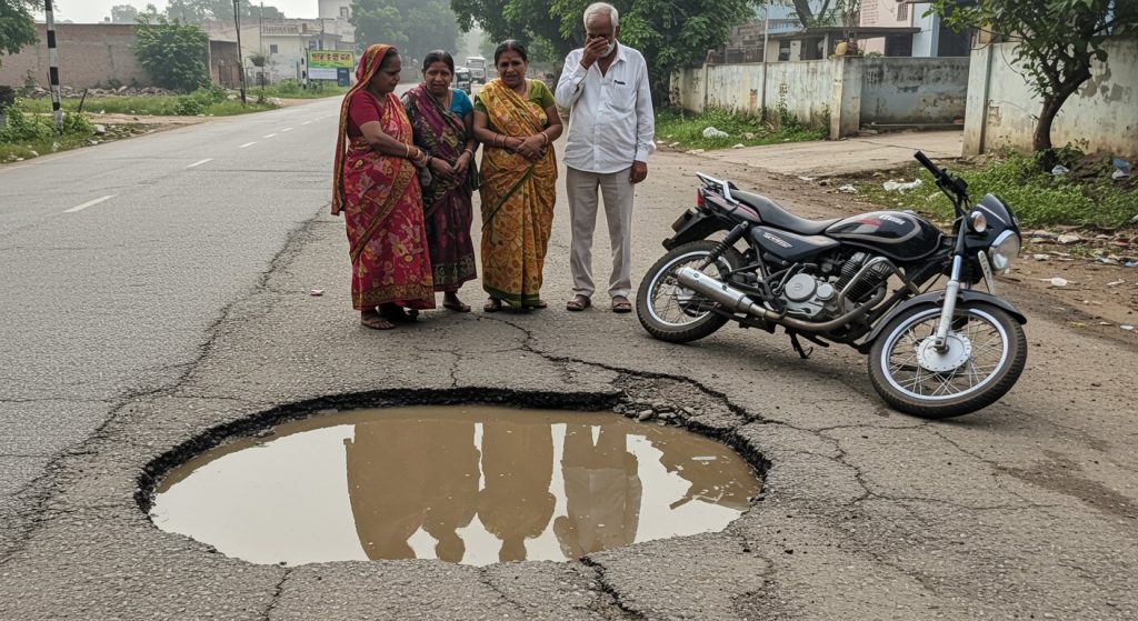 UP: Pothole on Water Works Road Claims Life of 21-Year-Old Neetik, Family Mourns