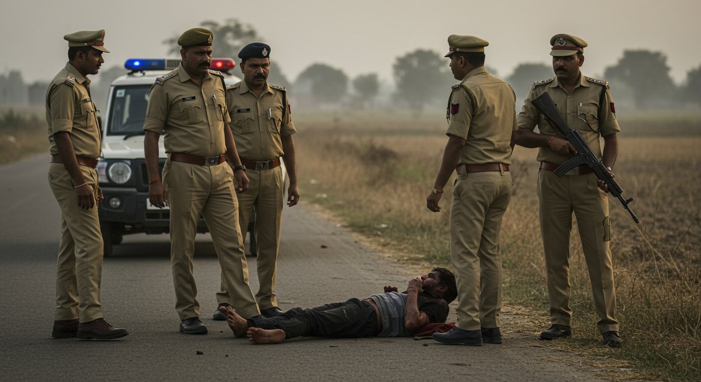 UP: Police encounter with cow smuggler, injured criminal hospitalized after being shot.