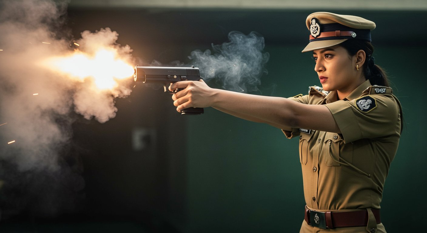This Policewoman Is Stunningly Beautiful, People Are Stunned To See Her Fire A Gun! Pictures Go Viral.