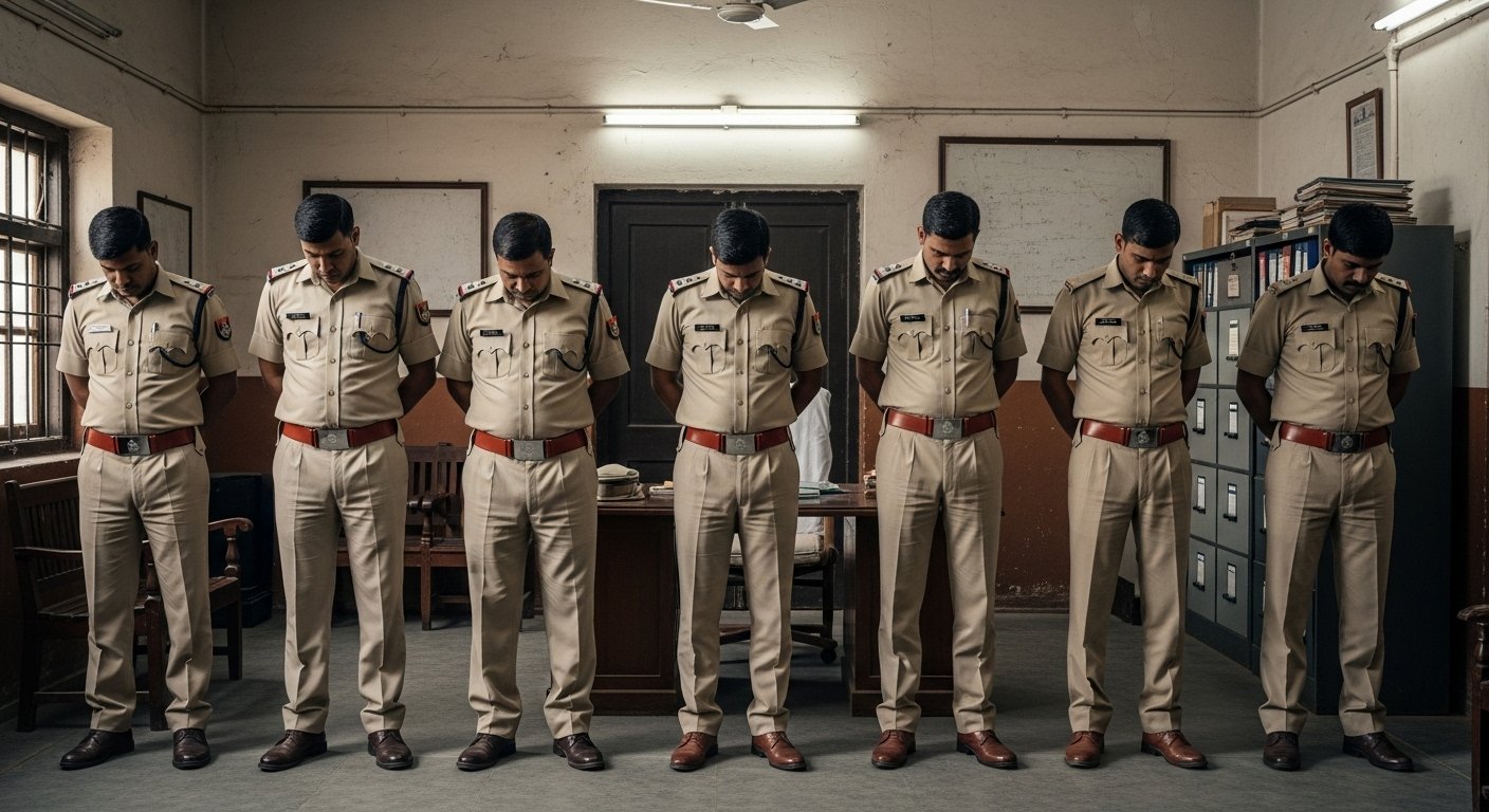 Dancing to a film song on Janmashtami proved costly: 8 policemen suspended in Jaunpur, causing an uproar in the department.