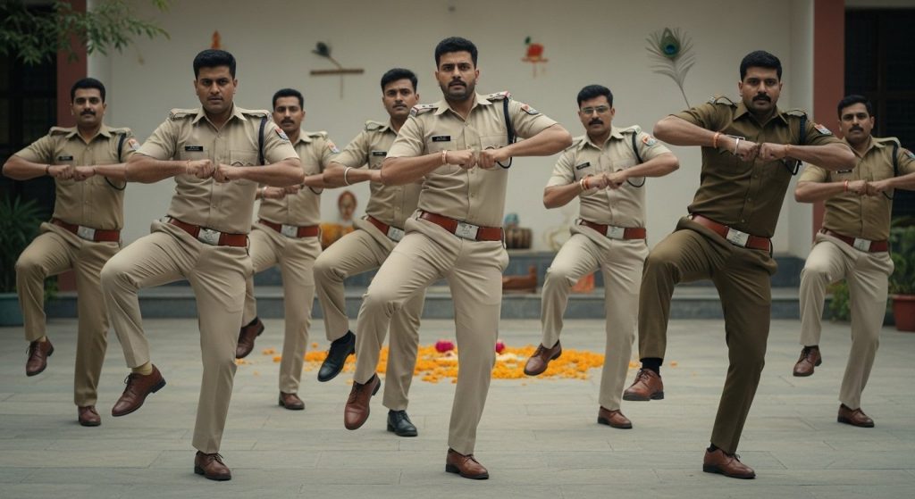 In Jaunpur, 'filmy dance' on Janmashtami proved costly; 8 policemen suspended, video had gone viral.