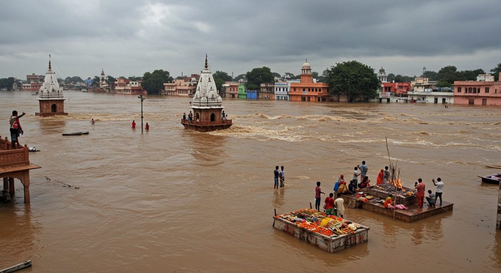 Furious Ganga-Yamuna in Prayagraj: Terrified people, homes submerged, last rites on streets.