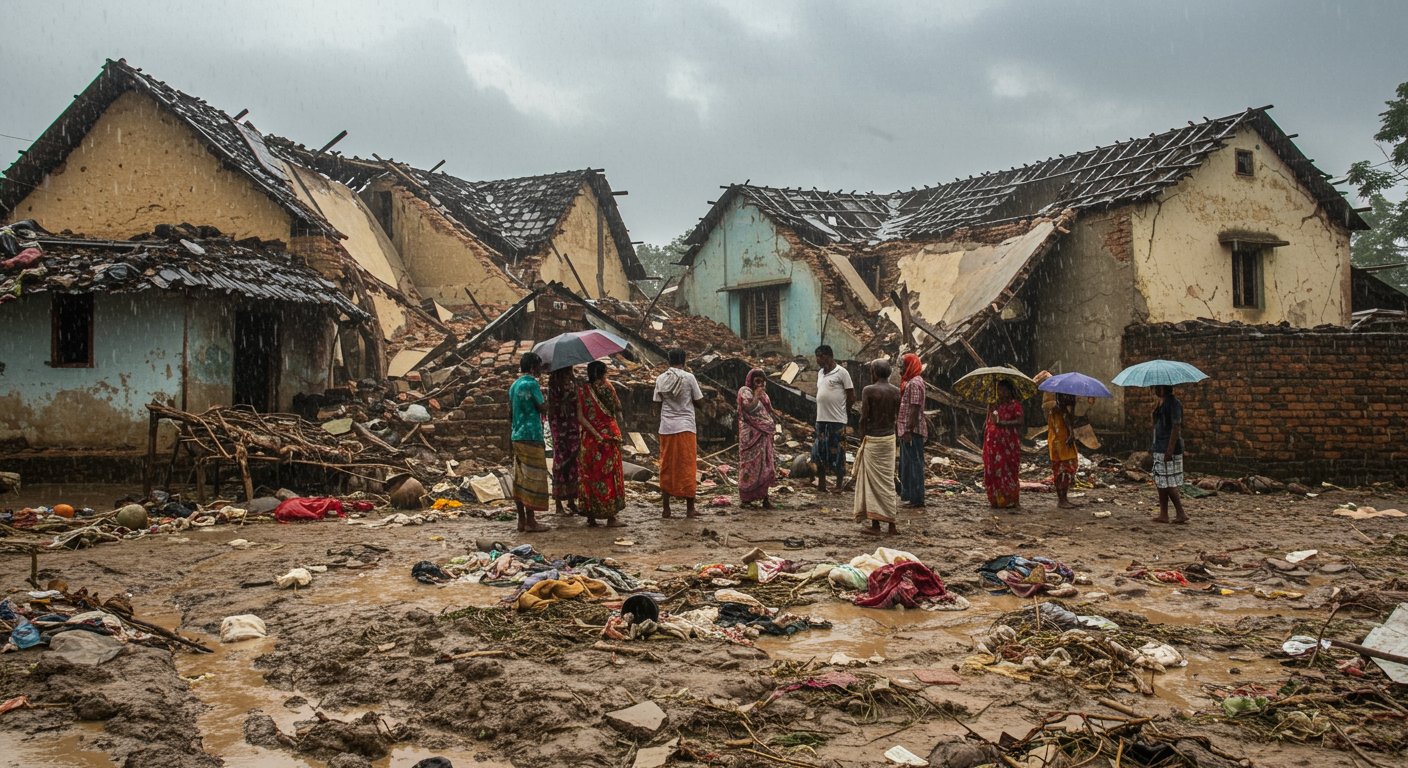 Torrential Rain Wreaks Havoc in Mahoba: 5 Houses Razed Instantly, Distressing Video Goes Viral
