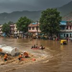Flood havoc in Rajasthan, waterlogging in Sawai Madhopur; Milk tanker swept away in Gujarat, 13 rescued; Landslide on school in Jammu and Kashmir, building collapsed.