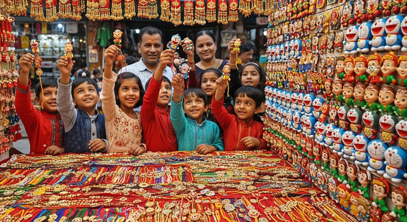 Rakhi Market in Full Swing: 'Operation Sindoor', Doremon and Chhota Bheem Rakhis Become Children's Top Choice, Shopping Brisk