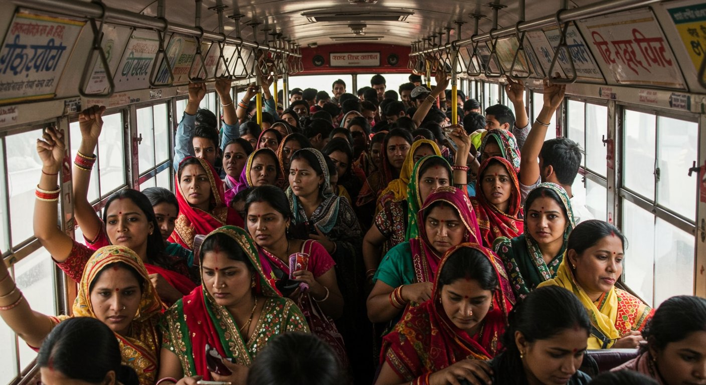 Free Bus Travel in UP on Raksha Bandhan: Women Thonged, Had to Travel Standing in Buses