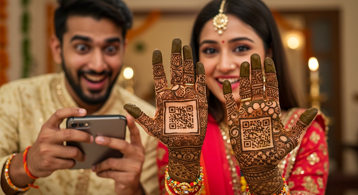 Raksha Bandhan 2025: Sisters' Incredible Ingenuity! Hands Adorned with UPI QR Code Mehendi, Brothers Left Stunned!