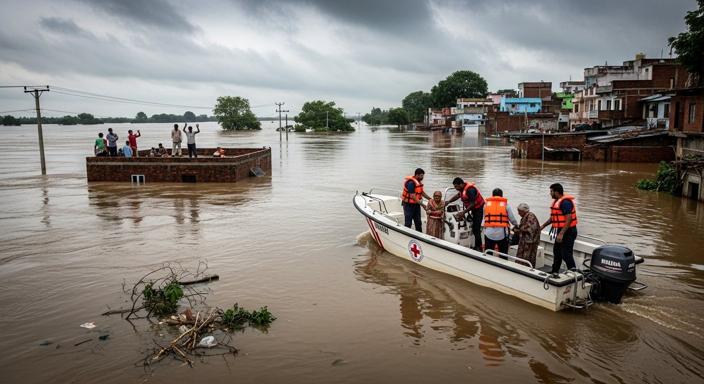 Ramganga's Fury in UP: Moradabad Devastated by Flood After 15 Years, Medical Boat Rescue Operations Continue
