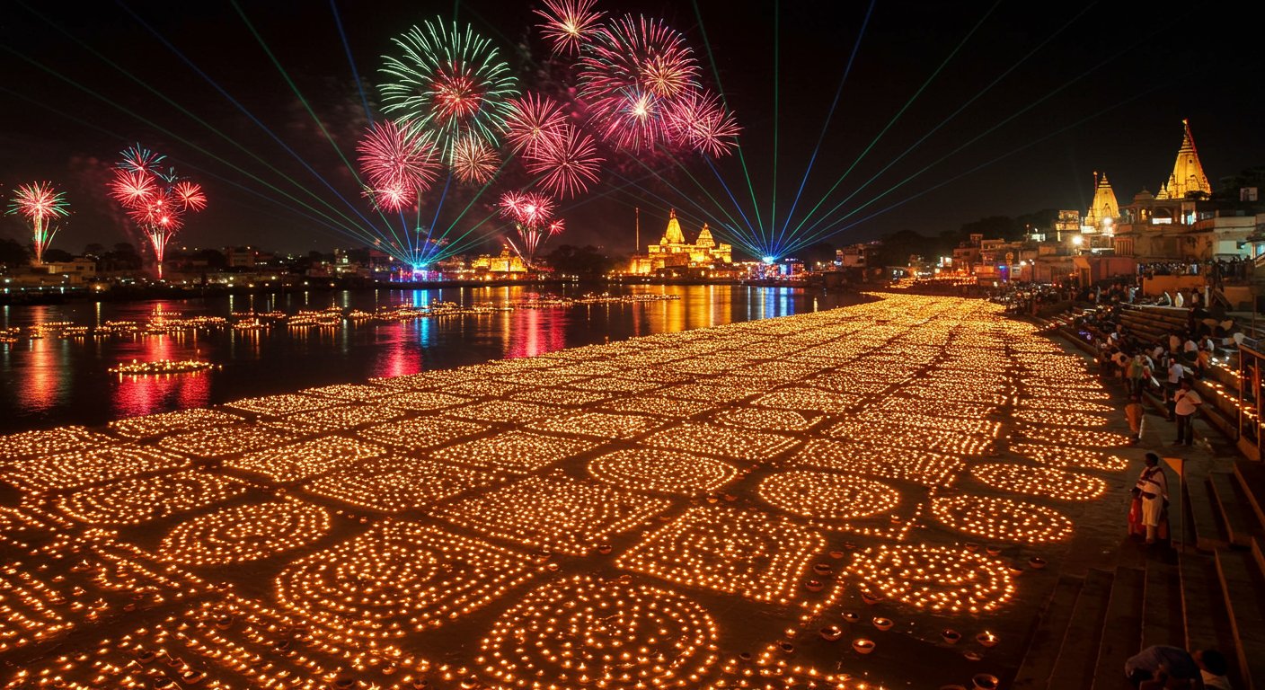 New World Record in Ayodhya: 32,000 Volunteers to Light Up Saryu Riverbank with 2.8 Million Lamps, Plus Laser Show and Fireworks