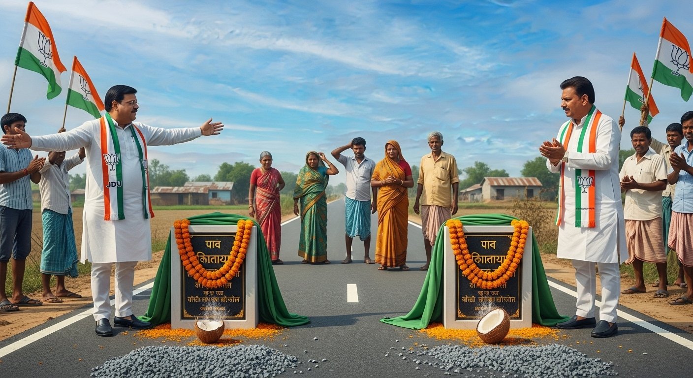 Two Groundbreaking Ceremonies for the Same Road: Bizarre Dispute Between JDU MLC and RJD MLA in Bihar, Public Baffled!
