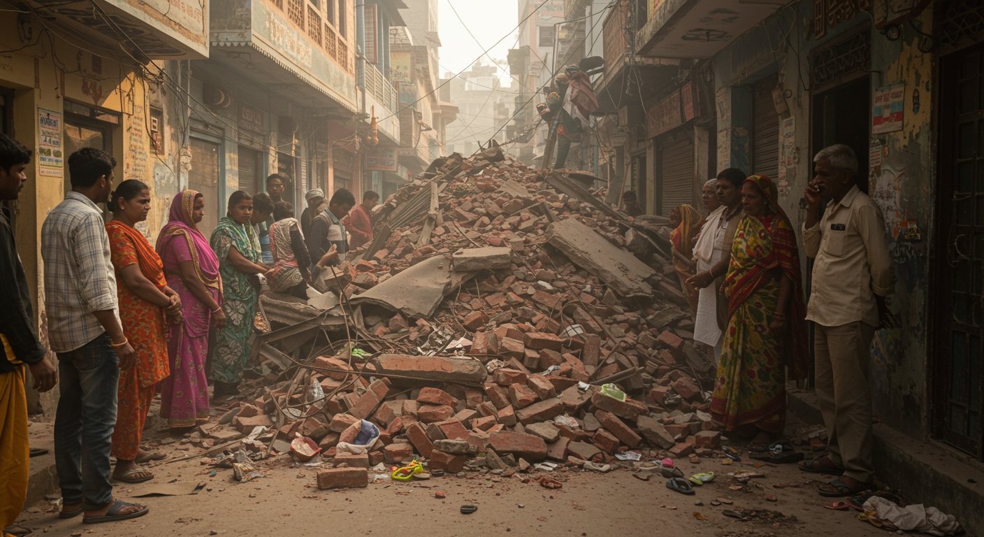 Tragic Accident in Mathura: Innocent Siblings Die as House Roof Collapses, Seven People Trapped Under Debris