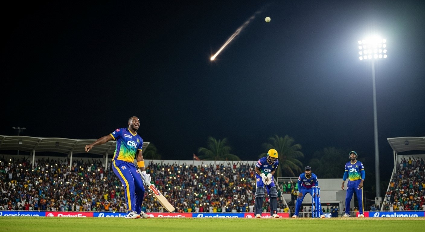Record-Breaking Moment in Caribbean League: 22 Runs Off One Ball, No-Ball and a Hat-Trick of Sixes Make New History.