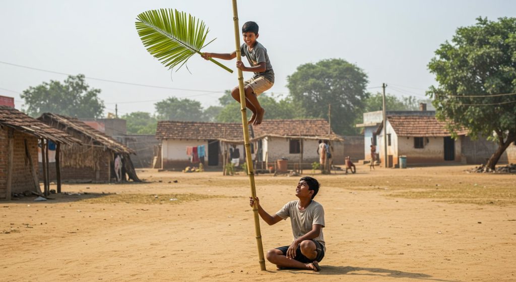 Boy climbs bamboo to fan his heat-stricken friend, video goes viral!