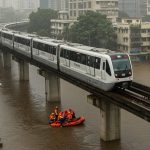 Mumbai: Schools, colleges, offices closed for third consecutive day; 34 trains cancelled, passengers rescued from Monorail; Flooding in over 100 villages in UP.