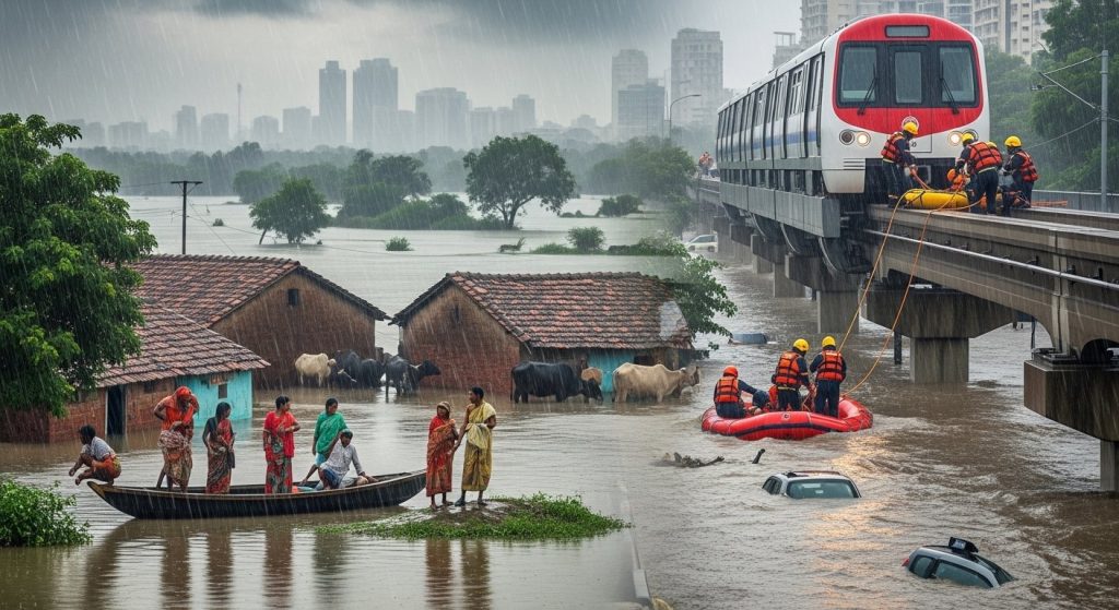 Mumbai: Schools, Colleges, Offices Closed For Third Straight Day; 34 Local Trains Cancelled, Passengers Rescued From Monorail; Over 100 UP Villages Flooded