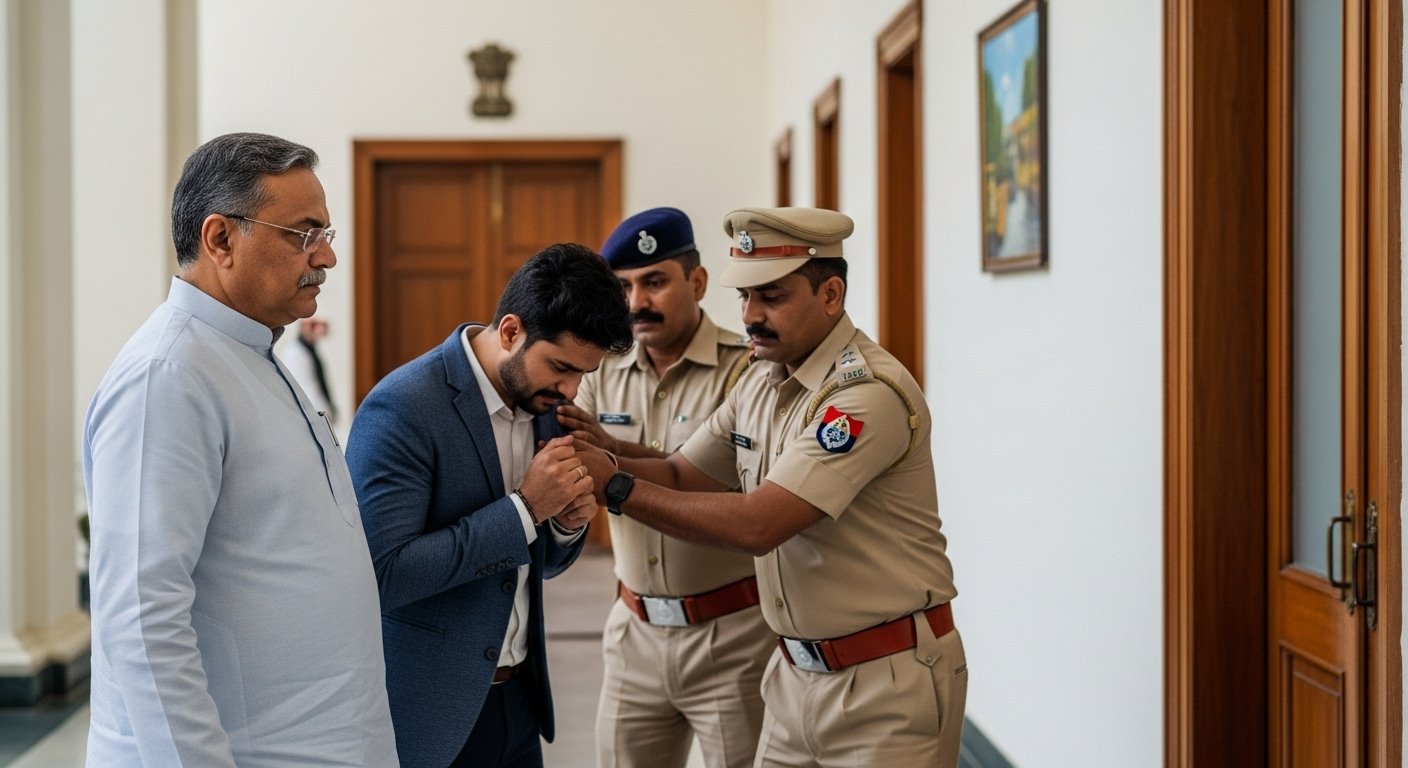 UP: Minister himself got his private secretary, accused of molesting a woman, arrested; he was immediately suspended.