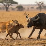 Calf in Lioness's Jaws, Buffalo Shows Mother's Strength: Viral Video Shocks!