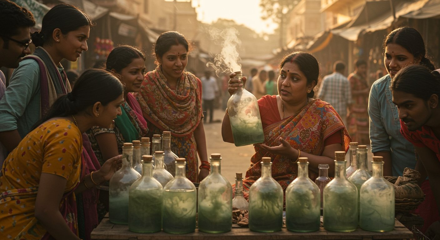 Woman Selling Her Foul-Smelling Gas in Glass Bottles, A Unique Way to Earn Millions!