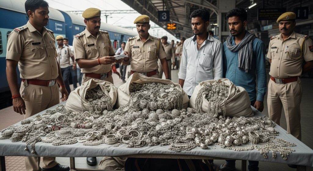 Major Action at PDD Upadhyay Junction: 18 Kg Silver Jewelry Recovered; Two Youths En Route from Varanasi to Buxar Detained