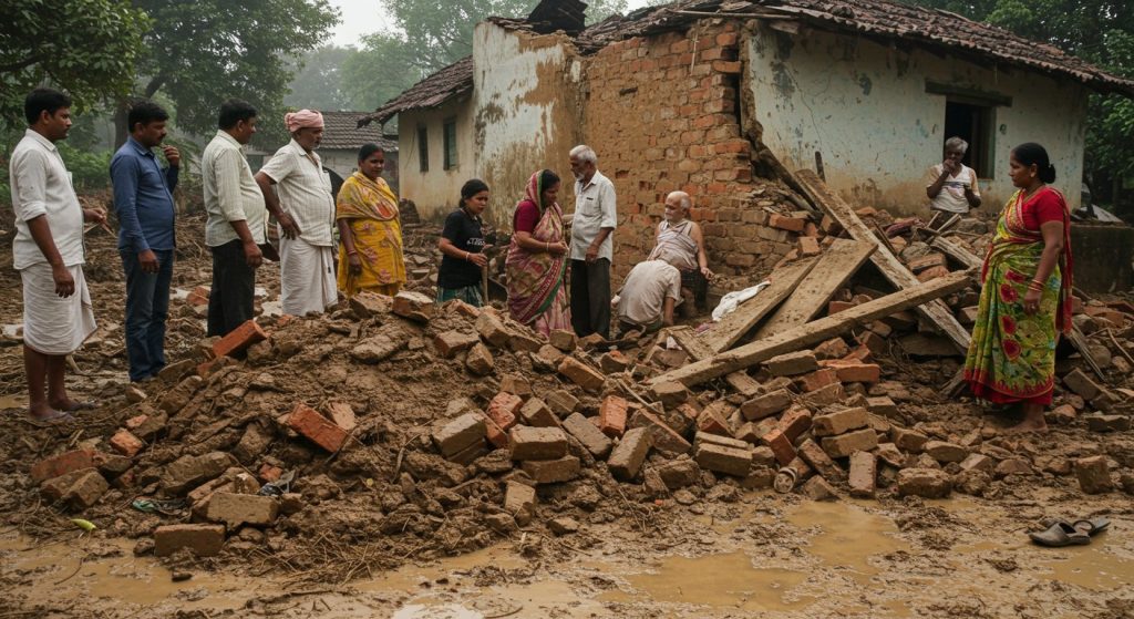 Sitapur: Rain Wreaks Havoc; Mud Wall Collapses, Two Sisters Tragically Killed; Maternal Grandfather Critical