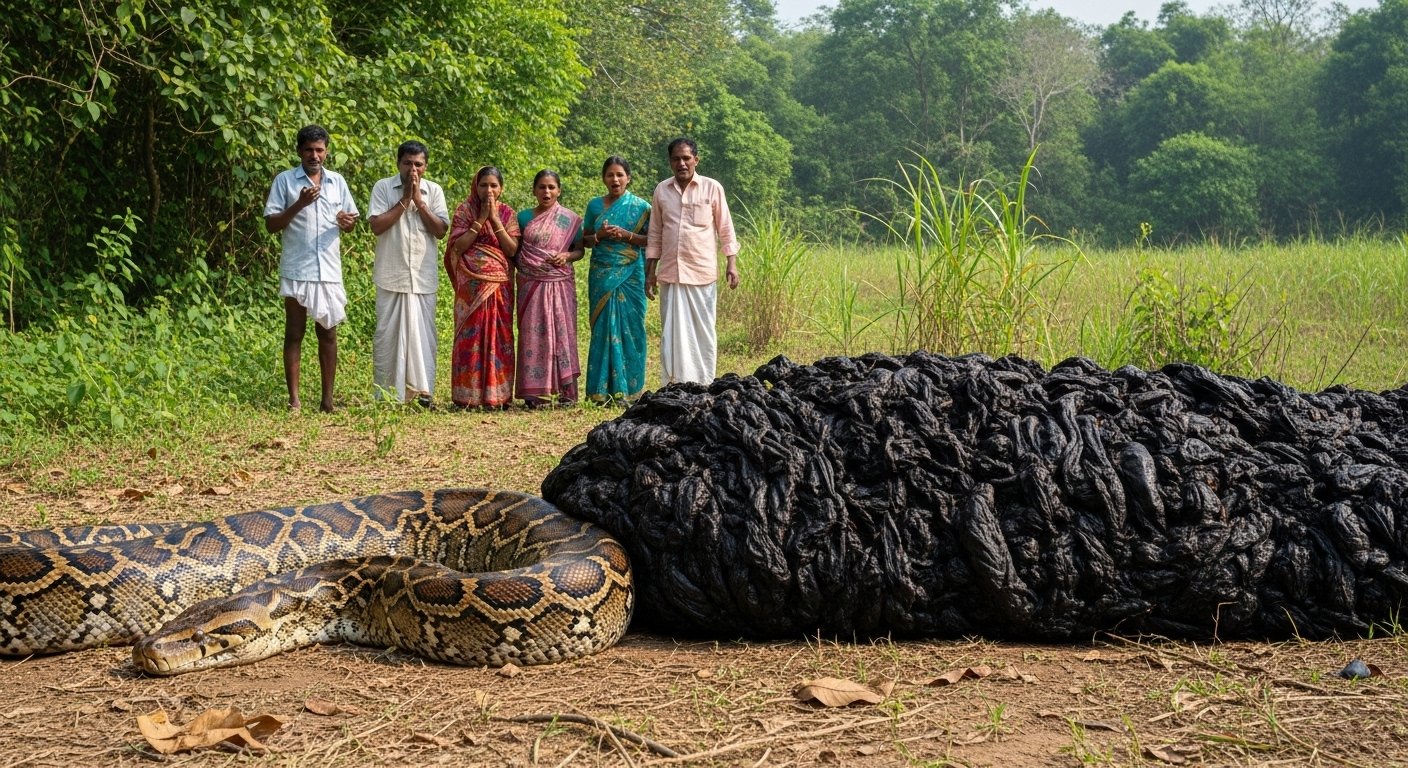 Python Has 'Massive Poop' Immediately After Digesting Prey; People Stunned by Enormous Pile of Waste!