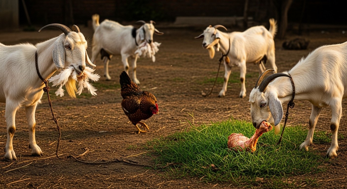 As Sawan Ends, Goats Change Their Nature: Abandon Grass For Meat, Didn't Even Spare Roosters!