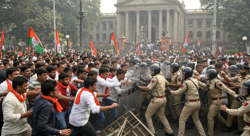 SP fumes over fertilizer crisis in UP; activists marching to gherao Assembly clash with police!