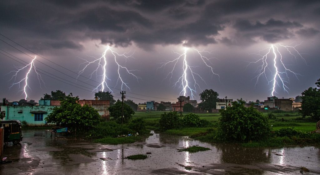 Monsoon Rain Wreaks Havoc in UP: Heavy Rain Alert in 17 Districts, Lightning Strike Warning in 37.
