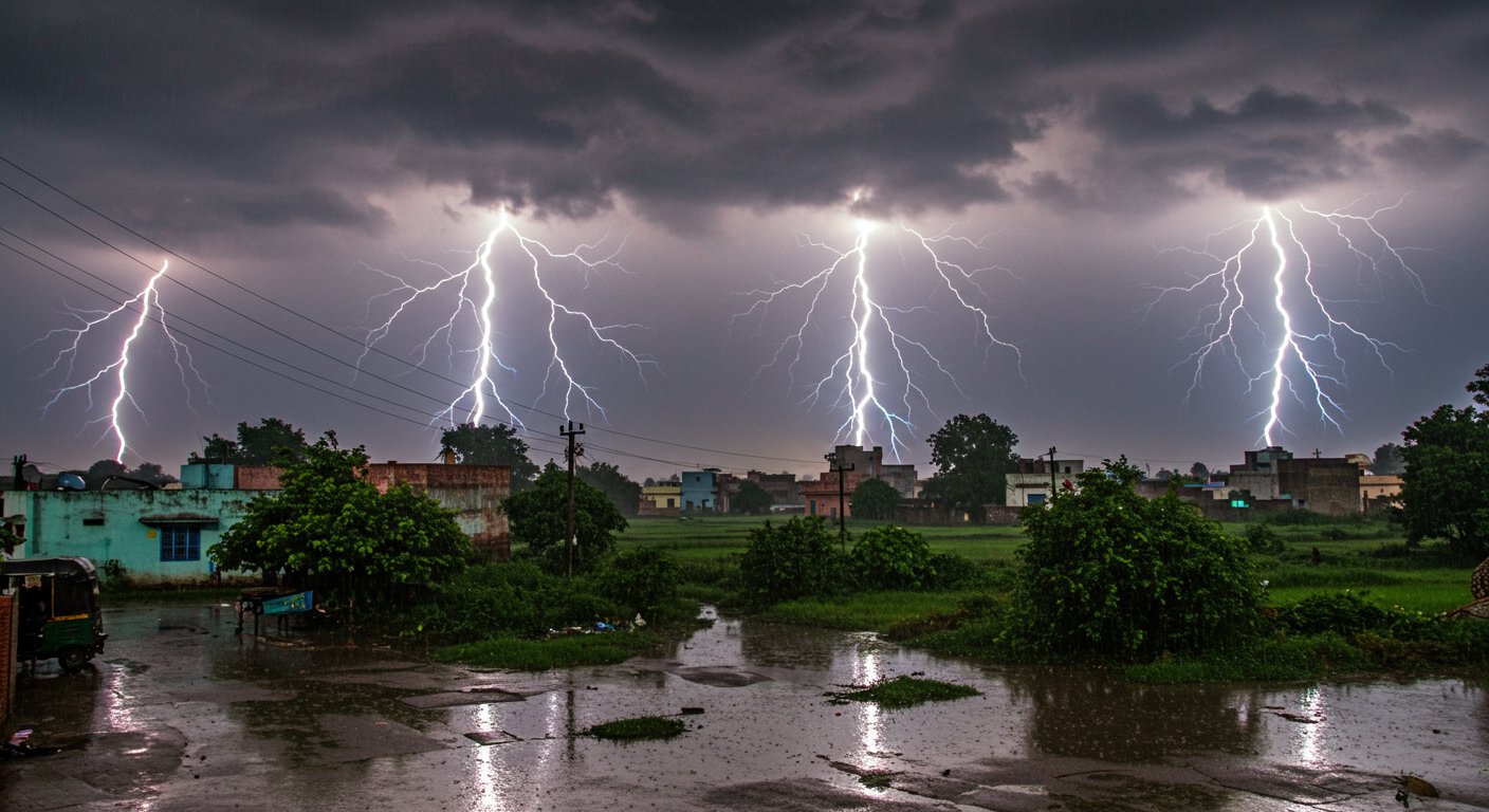 Monsoon Rain Wreaks Havoc in UP: Heavy Rain Alert in 17 Districts, Lightning Strike Warning in 37.