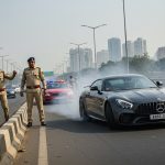 Luxury Cars Perform Horrific Stunts on Gurugram Highway; Drivers Flee After Making Obscene Gestures When Police Intervene, Video Goes Viral