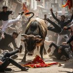 Bull Wreaks Havoc During Chehallum Procession in Sambhal: Unruly Animal's Entry Causes Stampede, Several Injured.
