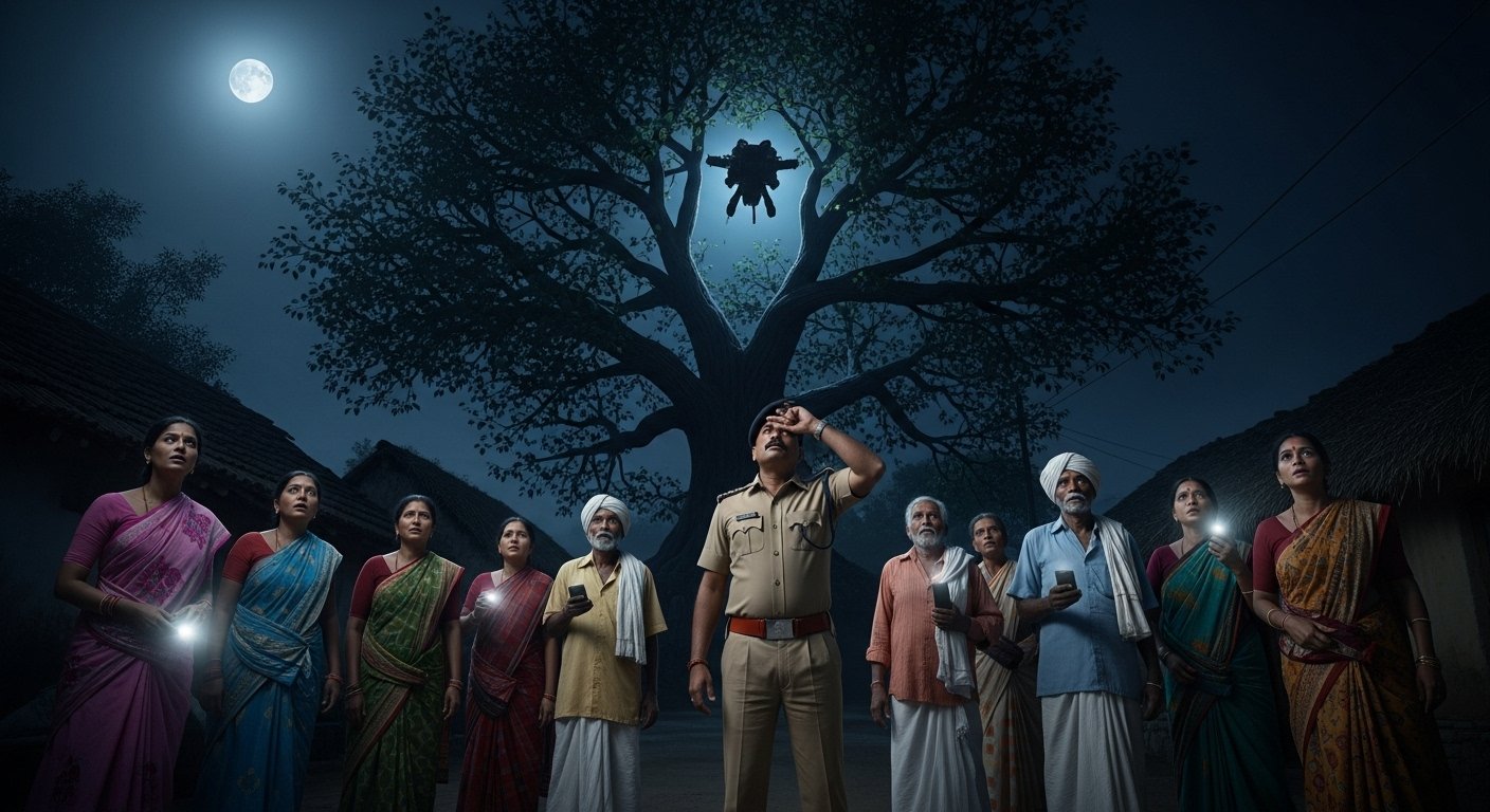 Sultanpur: 'Drone' Shadow Seen on Tree at Night! Villagers in Panic; When Police Revealed the Truth, It Left Them Astounded.