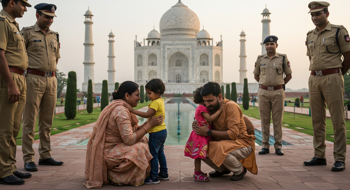 Three-year-old girl lost in Taj Mahal, family reunited due to police vigilance!