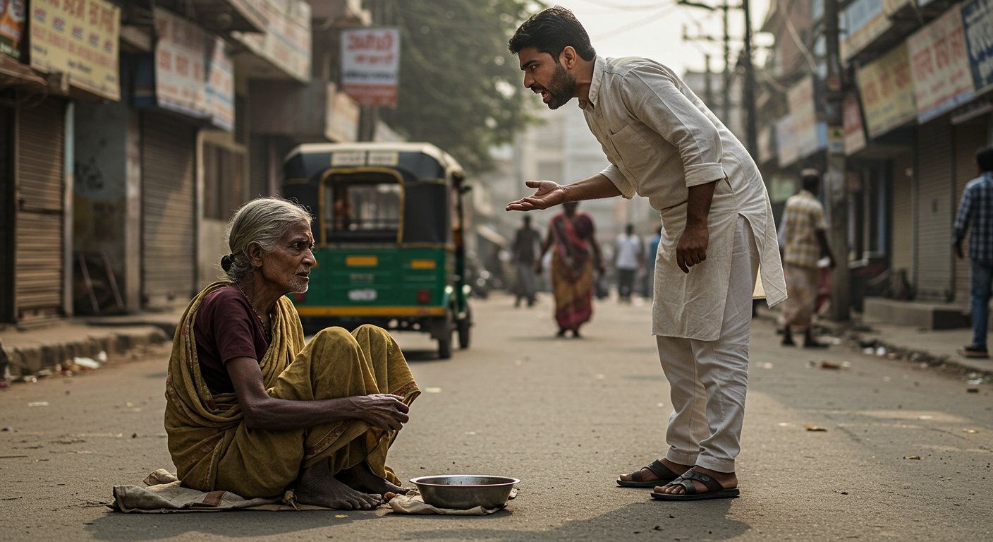 Viral Truth: 'Have You No Shame Begging on the Street?!' Man Asks Beggar, Video Questions Society.