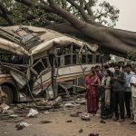 Horrific Accident in Barabanki: 5 Dead as Giant Tree Falls on Moving Bus; Woman Trapped in Wreckage Screams, 'We are Dying, You are Filming'