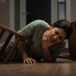 Woman performing stunts on a chair, met with a horrific accident in an instant, ending up breaking her face!