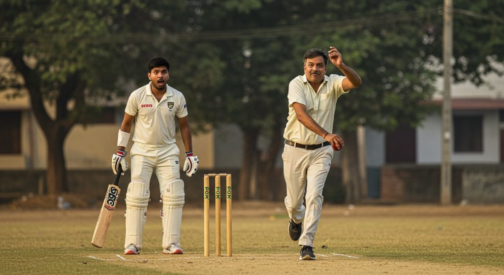 'You won't let me hit a four, will you?': Uncle's one ball and the batsman is out! Video goes viral.