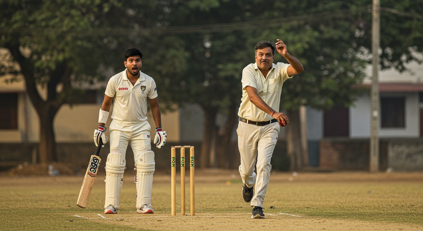 'You won't let me hit a four, will you?': Uncle's one ball and the batsman is out! Video goes viral.