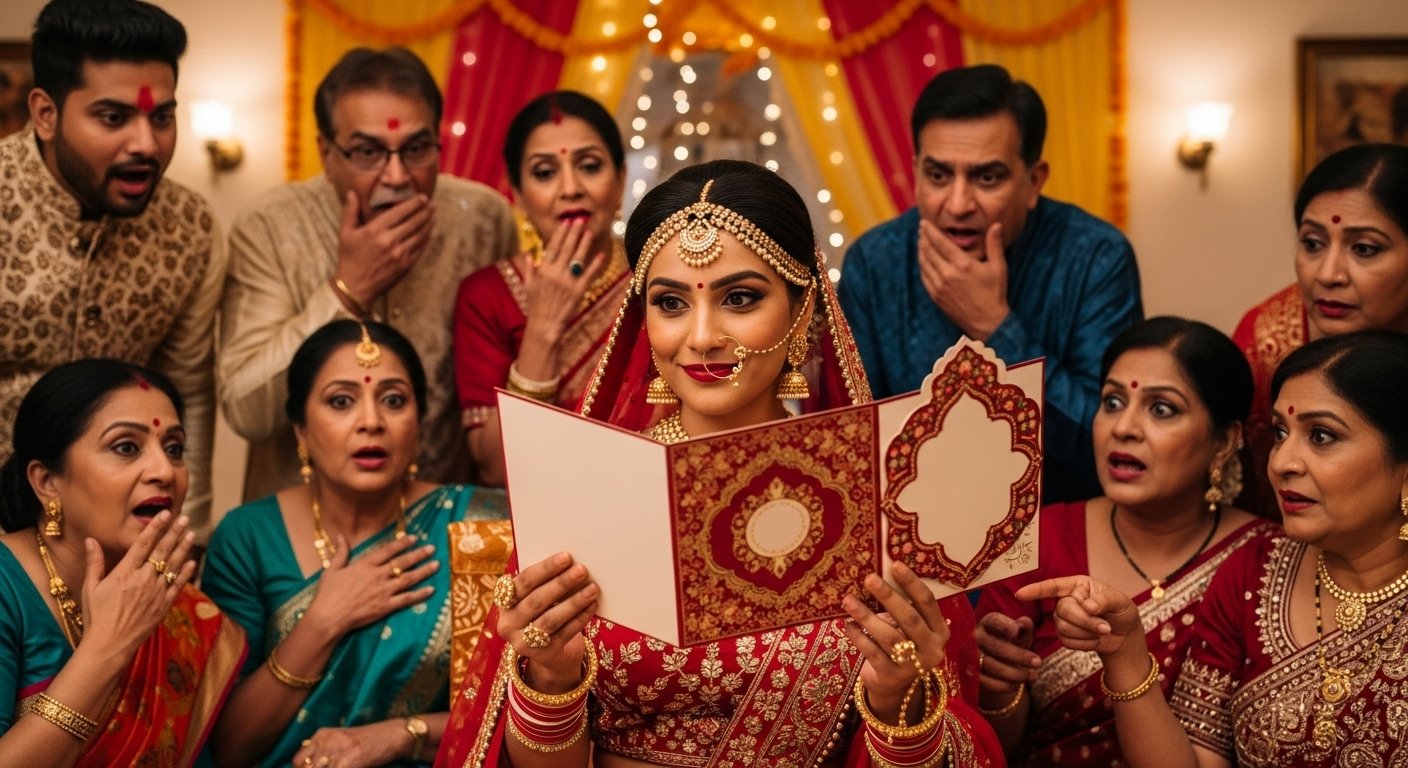 Bride prints appeal for 'setting up' singles on wedding card, shocking people!