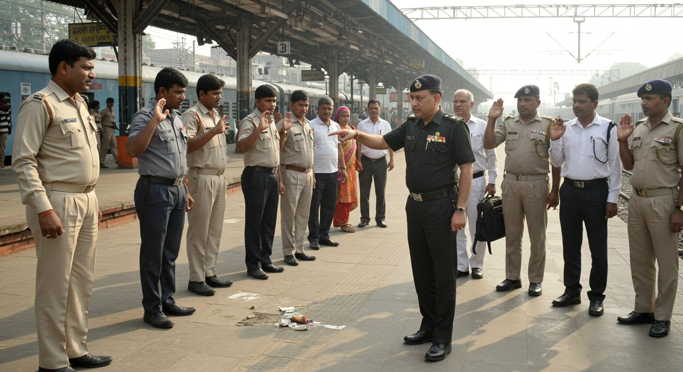 DRM's Outburst at Varanasi Cantt Station: Saw Filth, Administered Cleanliness Oath to Employees, and Severely Reprimanded Them.